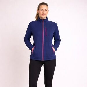 Ariat Navy Pink Trim Performance Zip Jacket Large Athletic Activewear